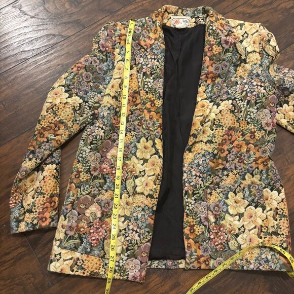 Vintage Talls by Robert California size 42 Medium Long Floral Tapestry Blazer - Picture 8 of 9